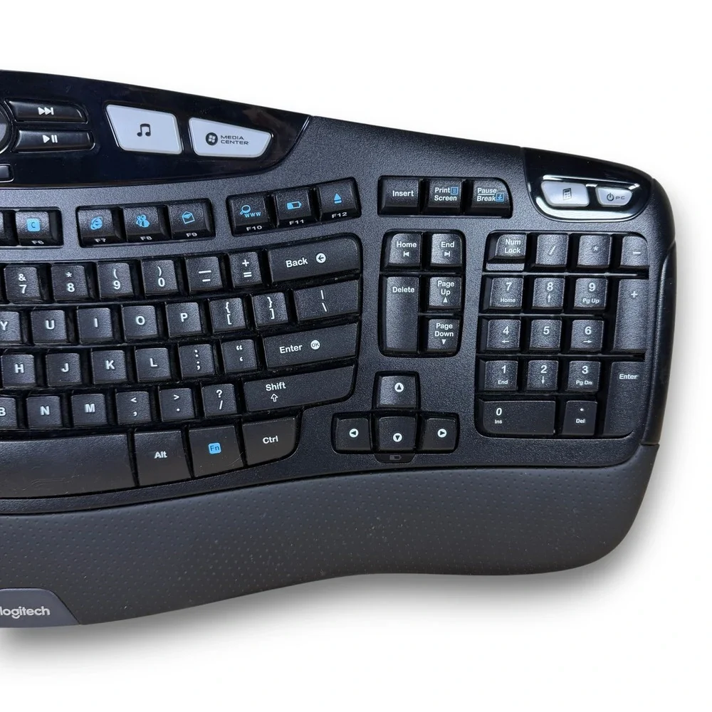 Logitech K350 Y-R0053 Wireless Wave Comfort Ergonomic Keyboard No USB‎ Dongle